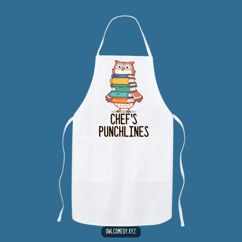Funny Joke Book Owl Apron: Hilarious Kitchen Wear and Gift for Funny Chefs