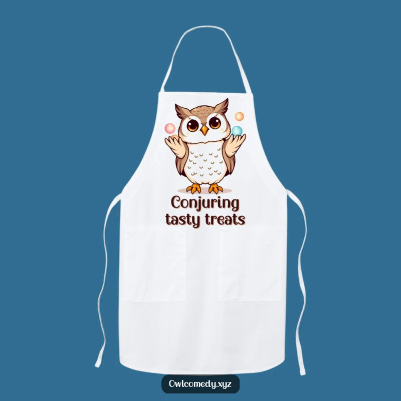 Funny Kawaii Owl Apron: Juggling Dinner, A Hilarious Kitchen Companion!