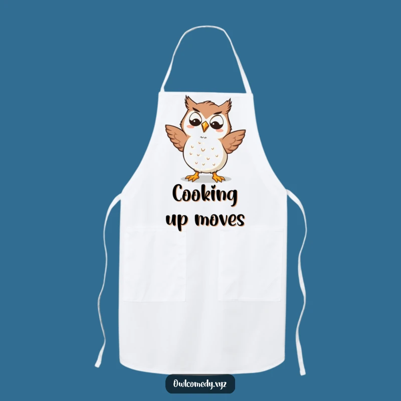 Funny Kawaii Owl Apron - Silly Dancer, Goofy Fun, Hilarious Kitchen Gift
