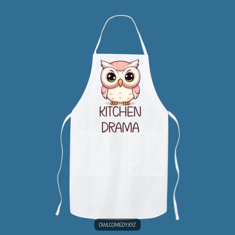 Funny Comedy Mask Owl Apron: Mysterious Eye's Peek, Kitchen Gift!