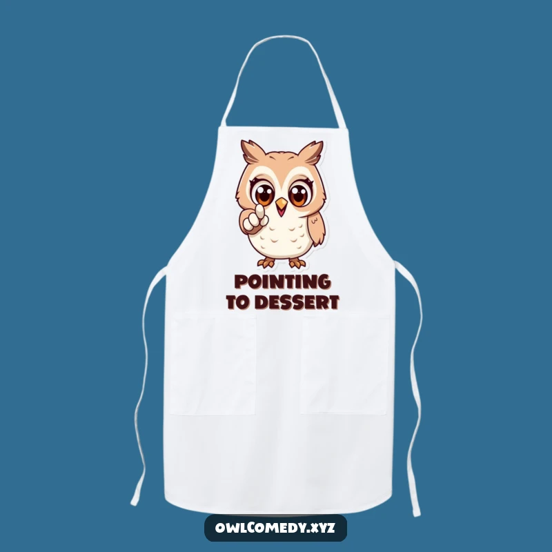 Funny Excited Owl Apron: Cook & Conquer - Kitchen Fun Gift