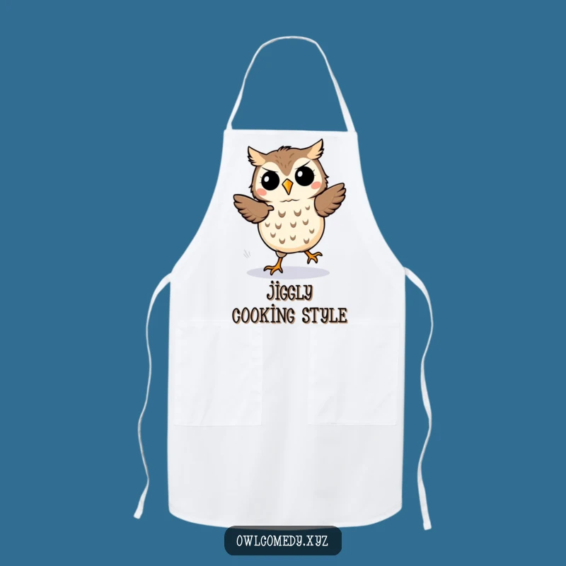 Funny Kawaii Owl Jigging Apron: Kitchen Cartoon Bird Wear Perfect Gift for Chefs
