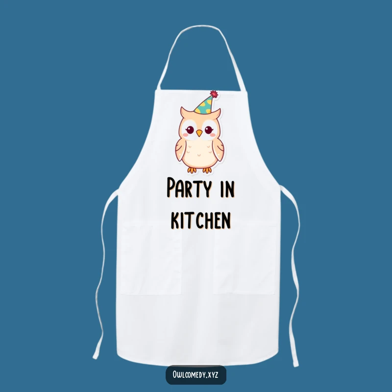 Funny Kawaii Owl Party Hat Apron: Cook Up Fun for the Celebration
