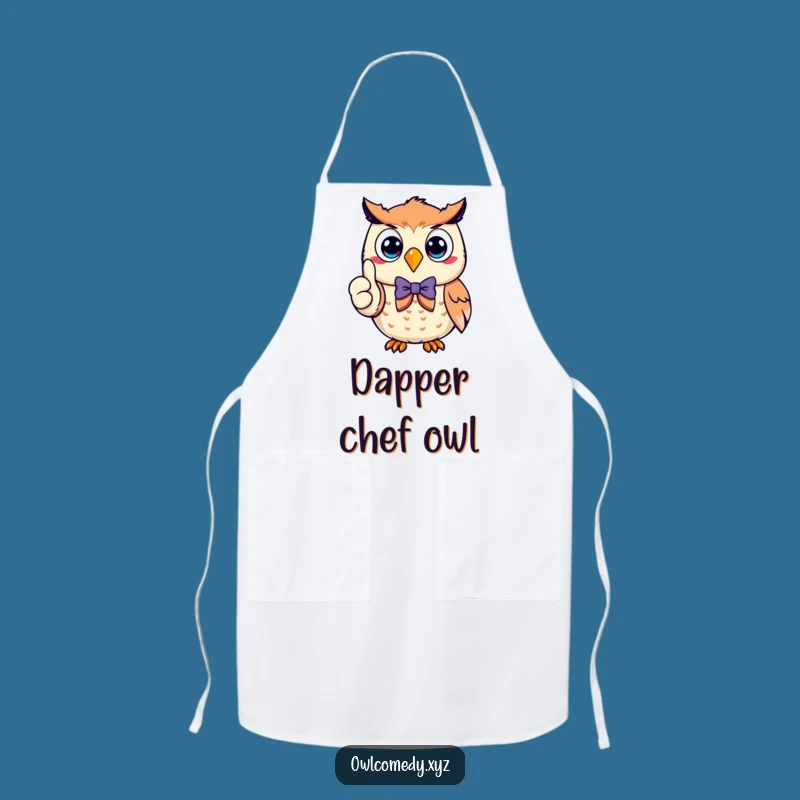 Funny Owl Thumbs Up Apron: Dapper Character, Great Kitchen Humorous Gift!