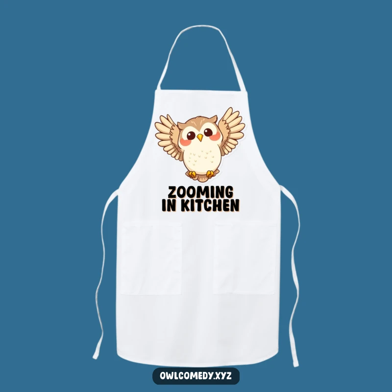 Funny Joyful Owl Swooping Apron: Hilarious Kitchen Wear and Gift for Happy Cooks