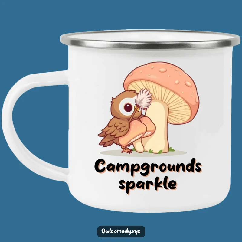 Funny Cleaning Owl Camping Mug: Trail Chores & Cozy Sips