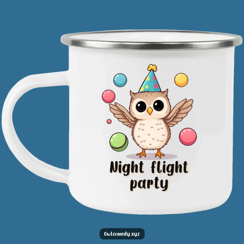 Durable Funny Party Owl Camping Mug: Enjoy Drinks with Juggling, Festive Fun