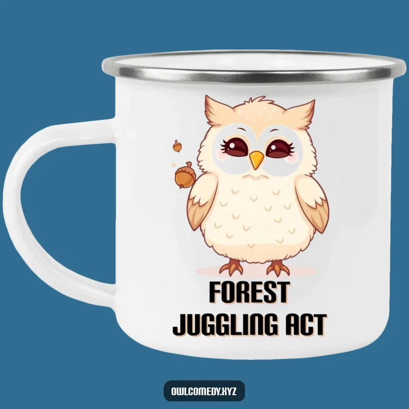 Funny Owl Juggling Camping Mug: Adventure with Wit, A Hilarious Funny Gift!