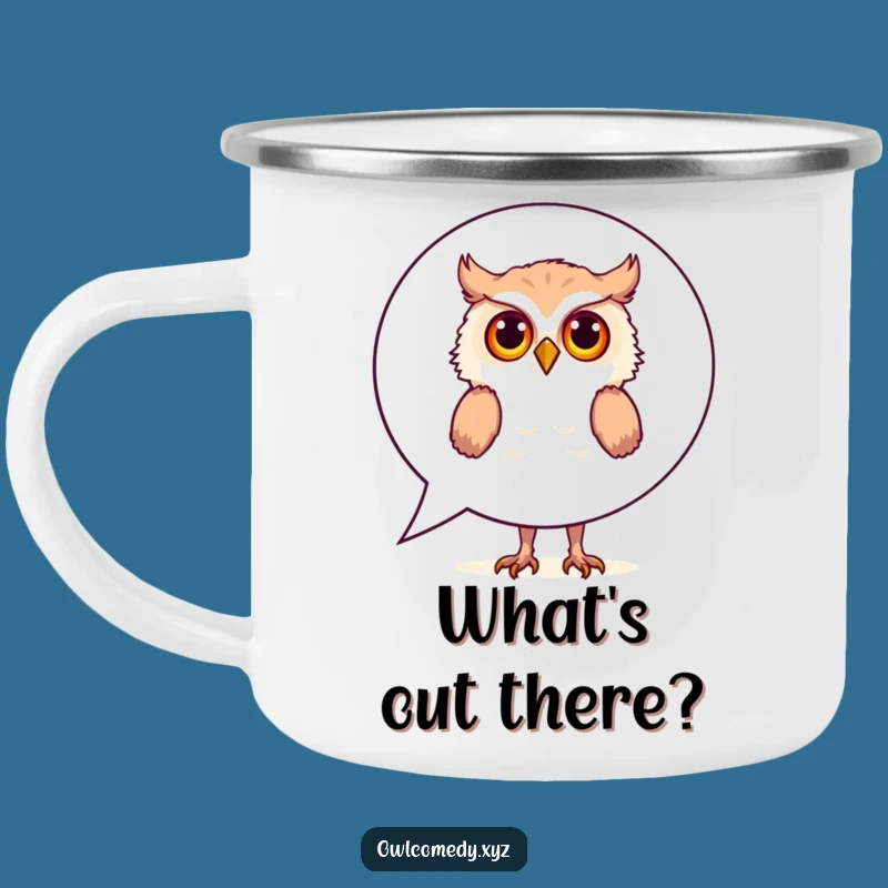 Funny Curious Owl Camping Mug: Campfire Stories - Hilarious Outdoor Gift