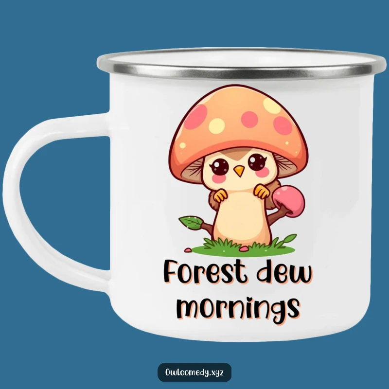 Funny Kawaii Owl Mushroom Camping Mug - Durable Outdoor Mug - Funny Gift