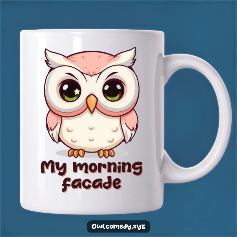 Funny Comedy Mask Owl Mug: Mysterious Eye's Peek, Perfect Gift!