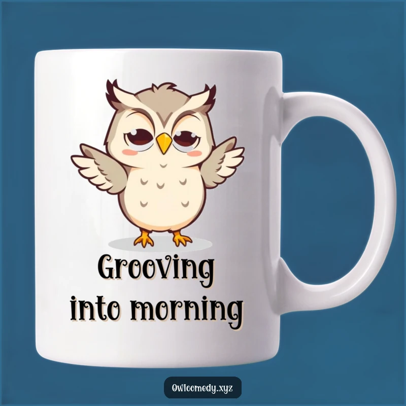 Funny Kawaii Owl Dance Mug - Goofy Grin Fun, Whimsical and Hilarious Funny Gift
