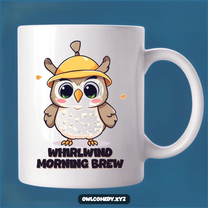 Funny Kawaii Owl Propeller Hat Mug: Whimsical Cartoon Bird Perfect Gift for Fun