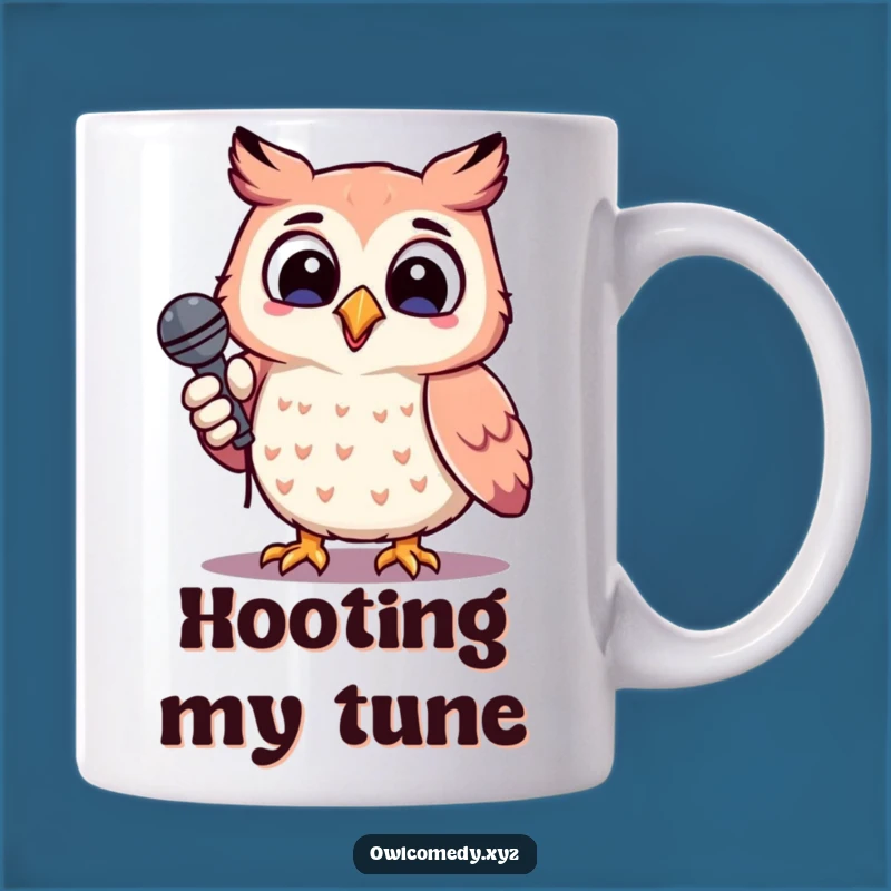 Funny Kawaii Singing Owl Mug - Karaoke Star Gift Idea