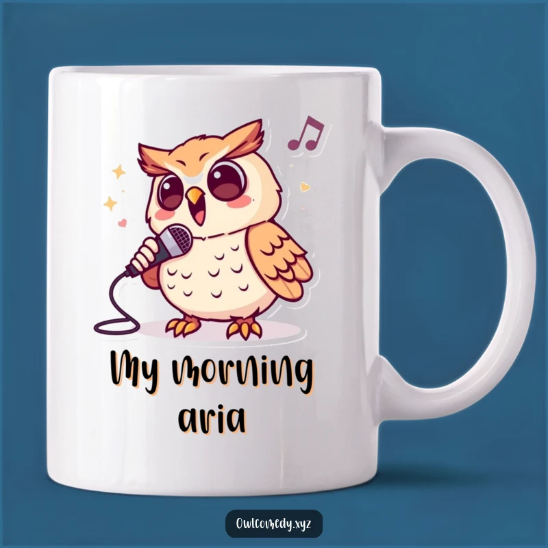 Funny Singing Owl Mug: Enthusiastic Performer - Perfect Gift