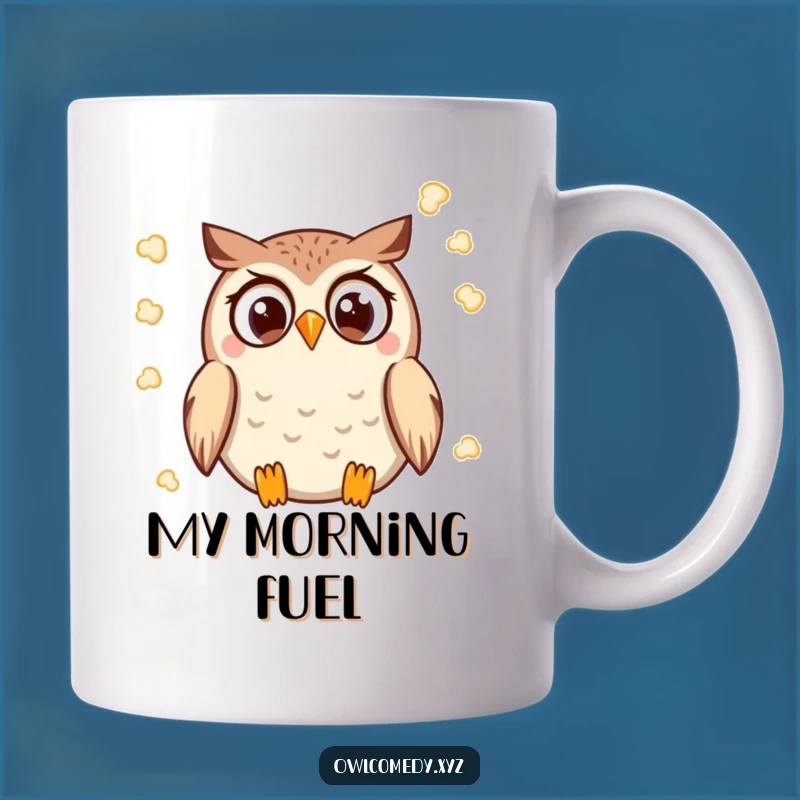 Funny Kawaii Owl Mug - Popcorn Throwing Fun, Whimsical and Hilarious Funny Gift