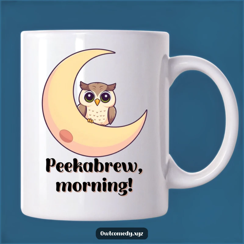 Funny Curious Owl Moon Mug: A Whimsical Gift for Night Owls