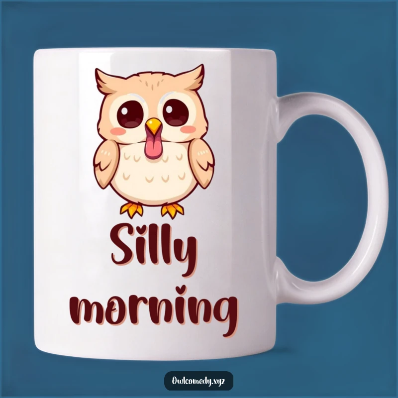 Funny Kawaii Owl Tongue Out Mug - Playful & Cheeky Gift for Owl Lovers