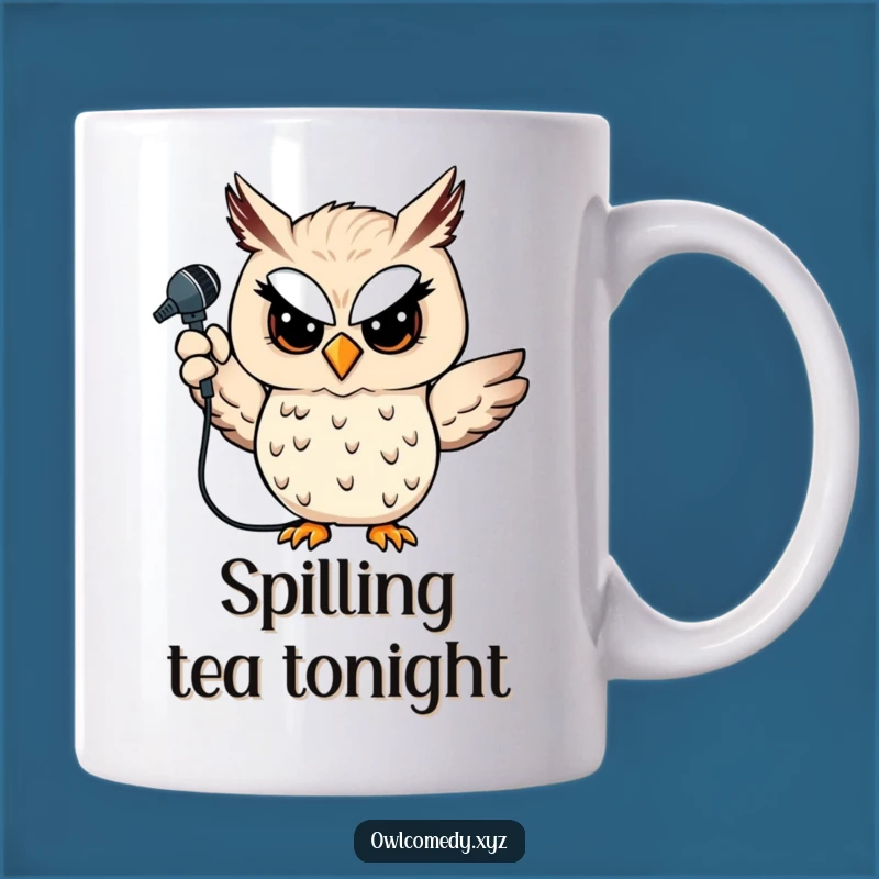 Funny Owl Microphone Mug: Karaoke Star Gift for Winking Performers