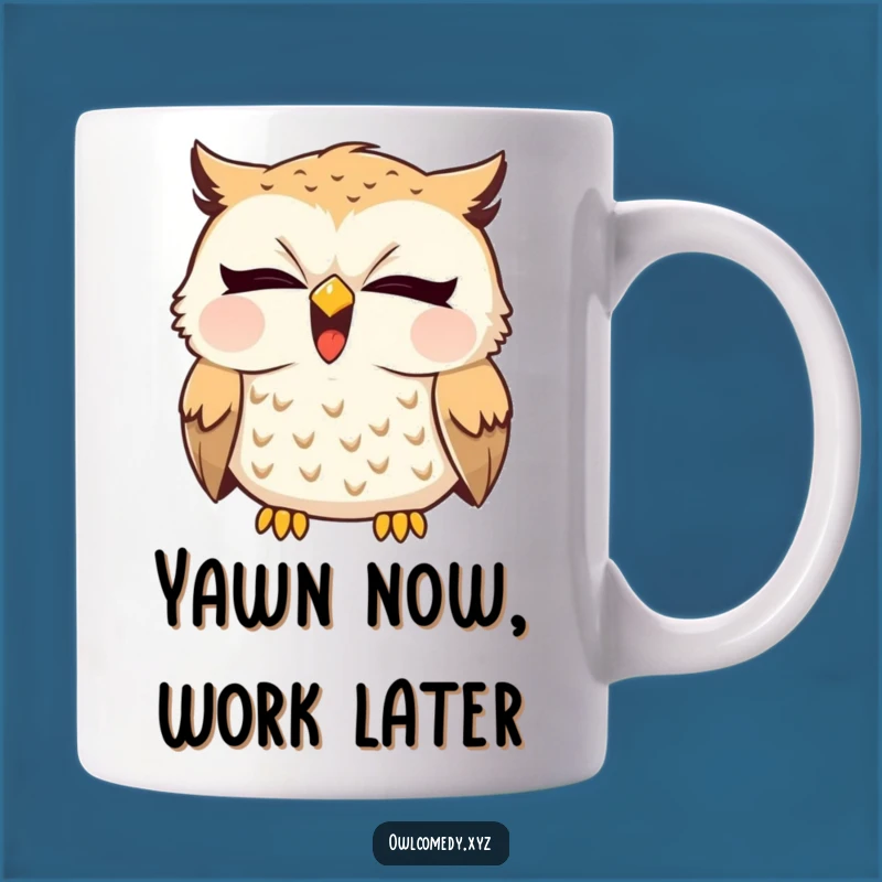 Funny Sleepy Owl Yawn Mug: Adorable & Hilarious Gift for Tired Souls