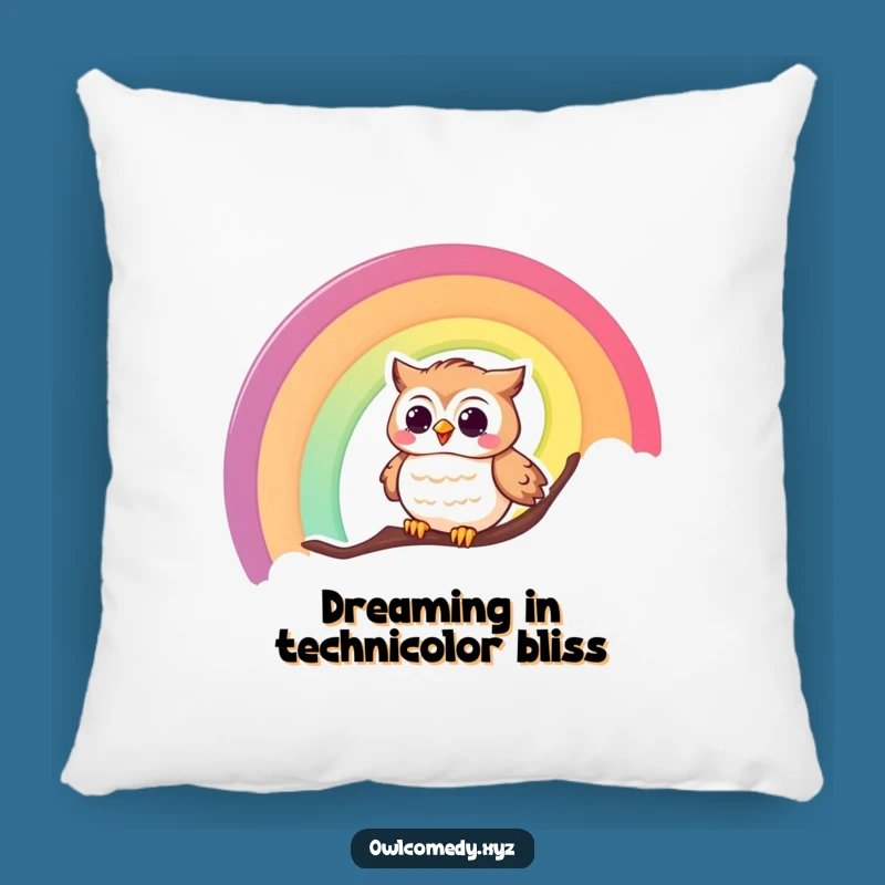 Funny Giggling Owl Rainbow Pillow: Cozy Up with Ultimate Comfort and Cheer
