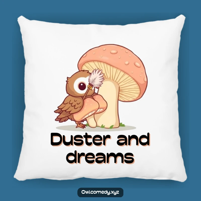 Funny Cleaning Owl Pillow: Soft & Comical Woodland Accent