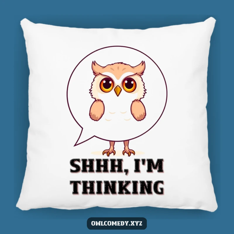 Funny Curious Owl Pillow: Cozy Curiosity - Huggable & Hilarious Gift