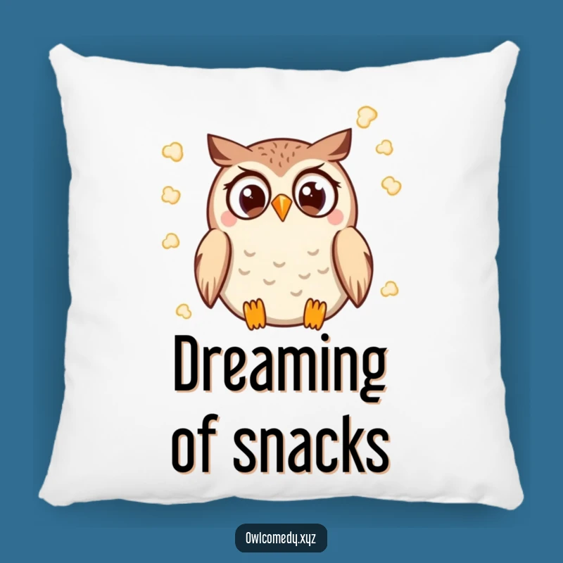 Funny Kawaii Owl Pillow - Popcorn Fun Accent, Comfy and Cute Funny Gift