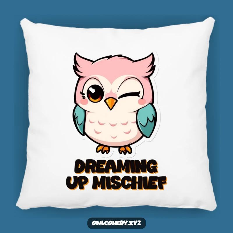 Funny Kawaii Owl Winking Pillow: Cozy Cushion with a Playful Wink