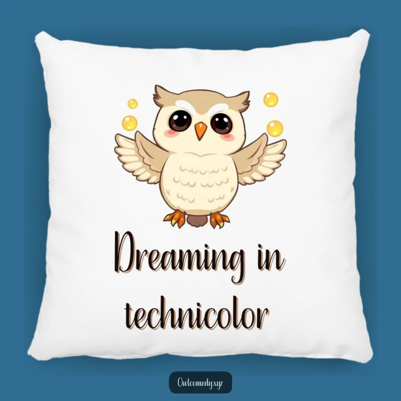 Funny Owl Pillow: Soft & Cozy Jubilant Juggler of Glowing Orbs
