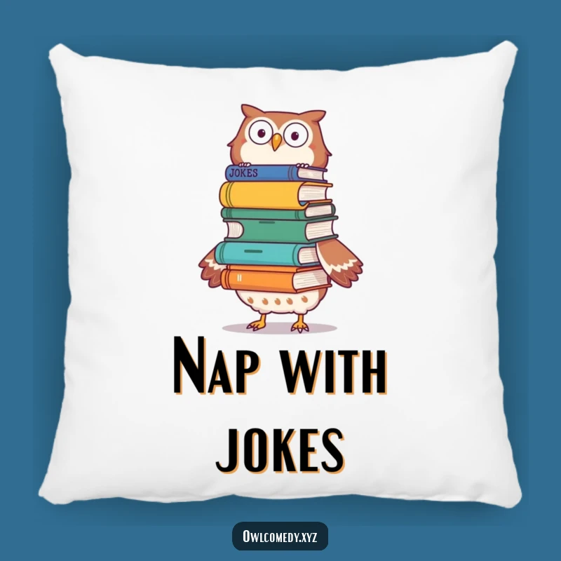 Funny Joke Book Owl Pillow: Cozy and Hilarious Gift for Laugh Addicts