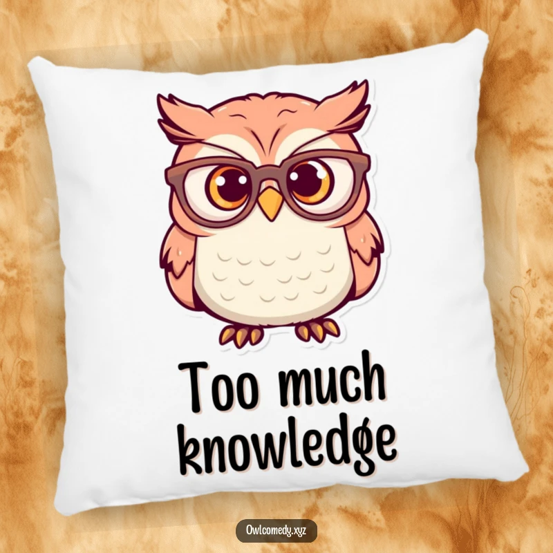 Funny Pillow: An owl wearing oversized glasses looks genuinely surprised, adding a touch of humorous comfort to any seating area.