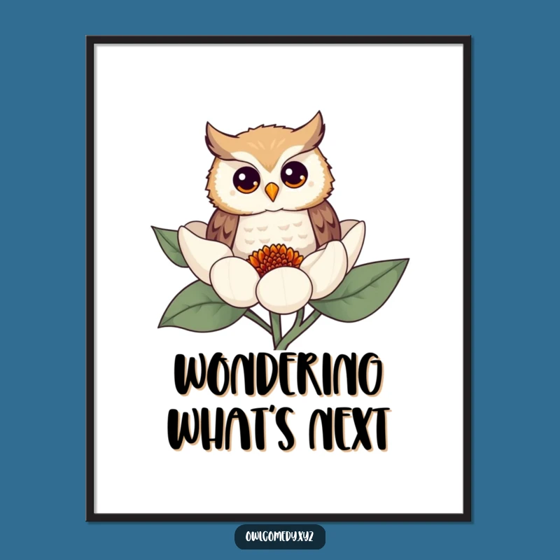 Funny Owl Flower Digital Print: Instant Joy With Whimsical and Humorous Art