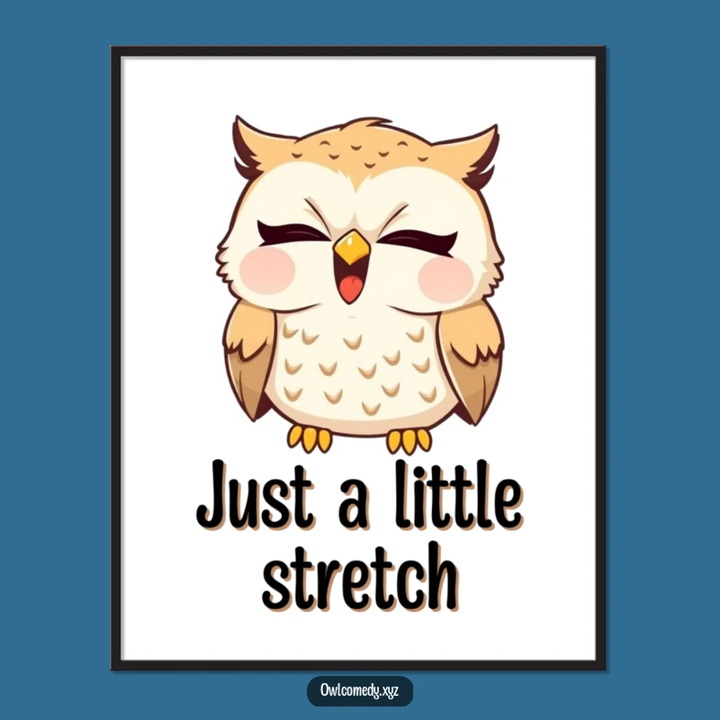 Funny Sleepy Owl Yawn Digital Art: Instant Calm & Humor for Your Walls