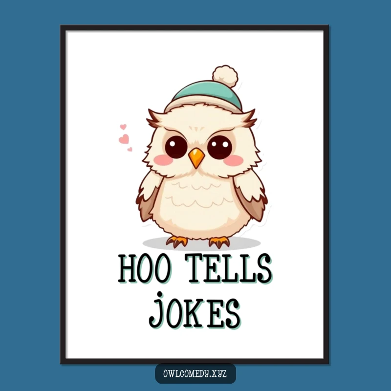 Funny Owl Joke Digital Art: Fluffy Character, Instant Humorous Decor Gift!