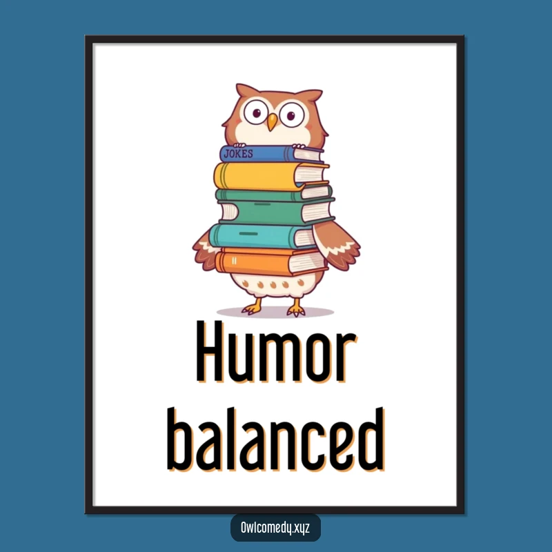 Funny Joke Book Owl Digital Art: Hilarious Wall Decor and Printable Gift