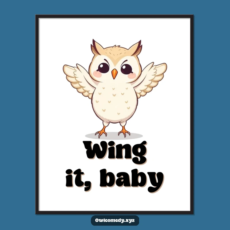 Funny Dancing Owl Digital Art: Instant Energy & Humor for Your Walls