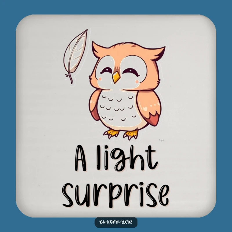 Funny Kawaii Owl Surprised Coaster: Protect Surfaces with Wonder