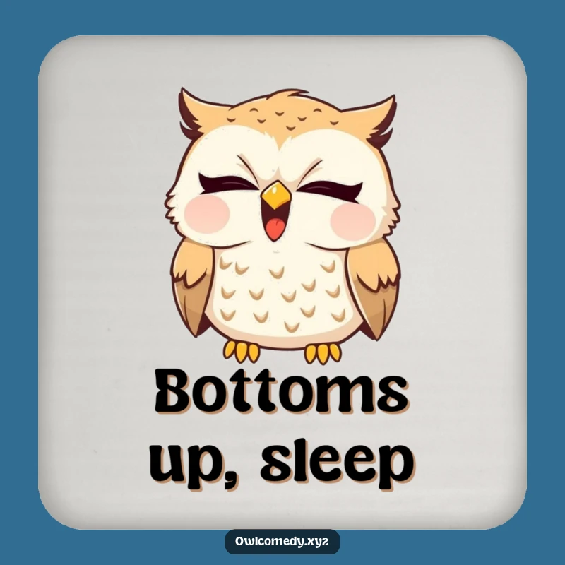 Funny Sleepy Owl Yawn Coaster: Protect Surfaces with Relaxed Charm