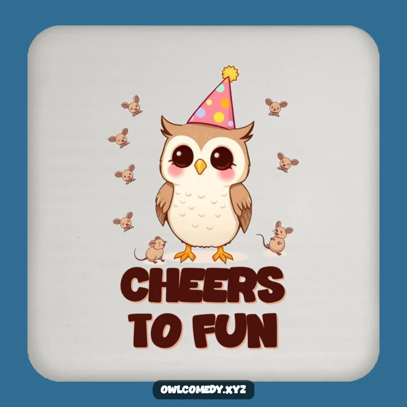 Funny Kawaii Owl Coaster - Party Juggling Drink Protector, Cute and Funny Gift Set