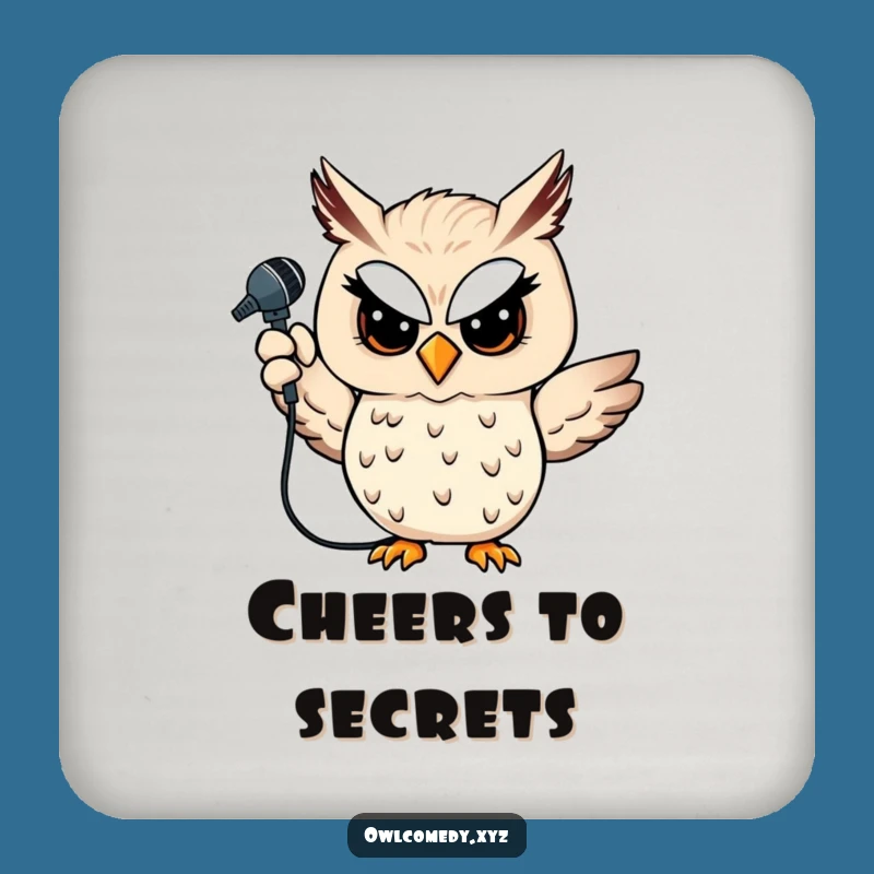 Funny Owl Microphone Coasters: Protect Surfaces with Star Power