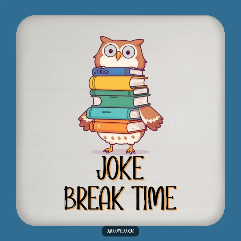 Funny Joke Book Owl Coaster: Hilarious Gift to Protect Your Surfaces