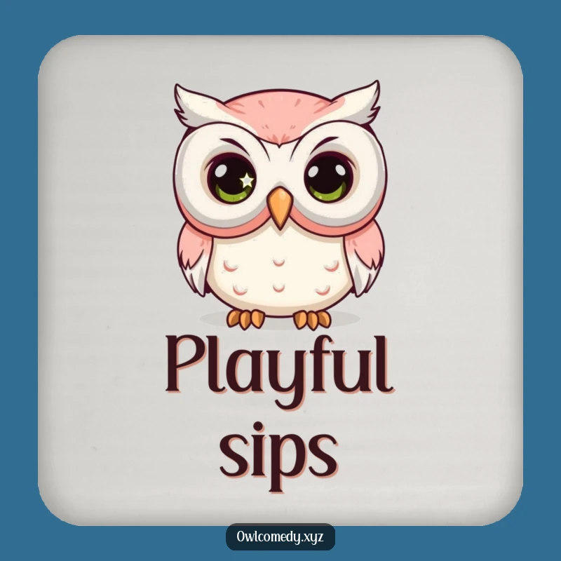 Funny Comedy Mask Owl Coaster: Mysterious Eye's Peek Drink Saver, Gift!