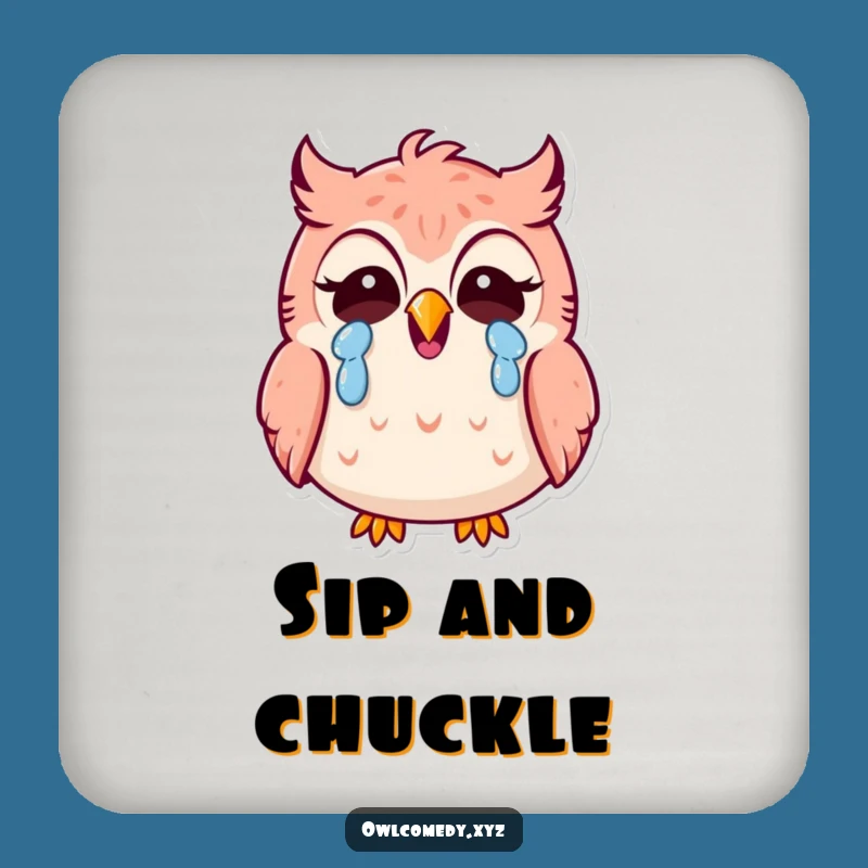 Funny Kawaii Owl Laughing Coaster: Protect Surfaces with Humor