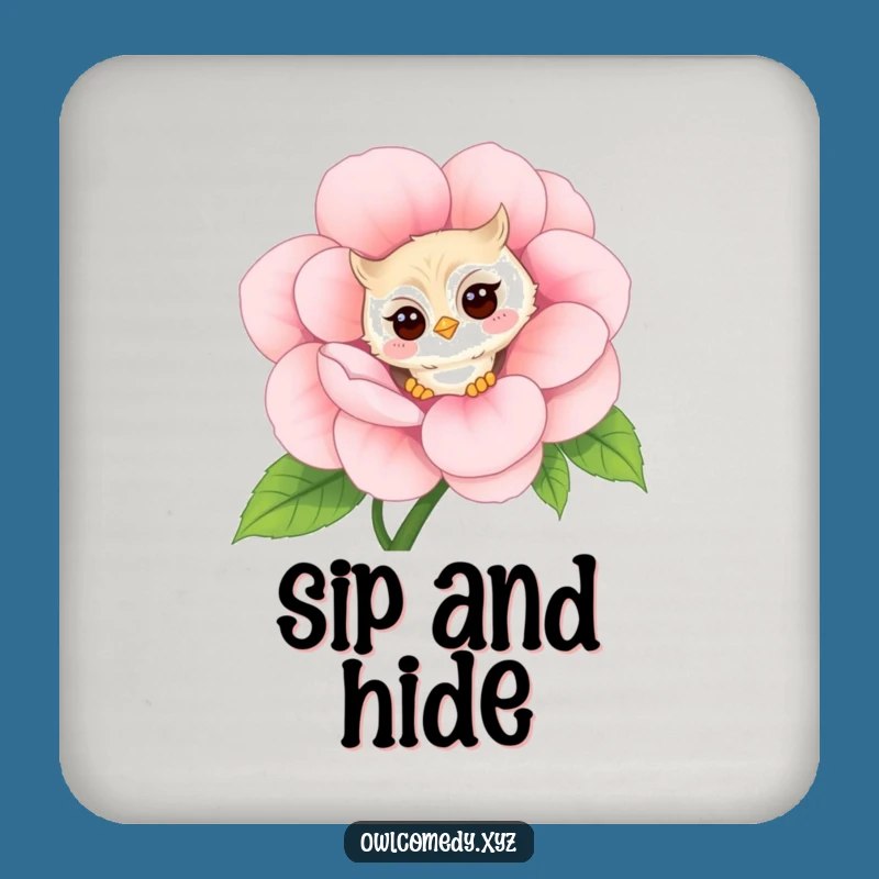 Funny Shy Owl Coaster: Protect & Blush, A Hilarious Table Saver!