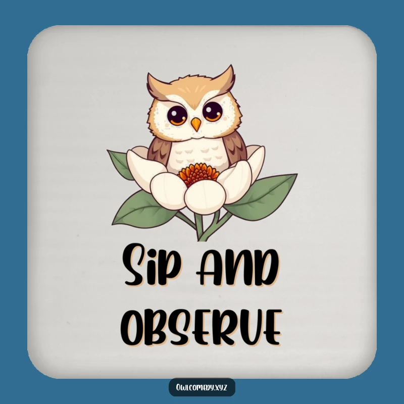 Funny Owl Flower Coaster: Protect Surfaces With Playful and Charming Art