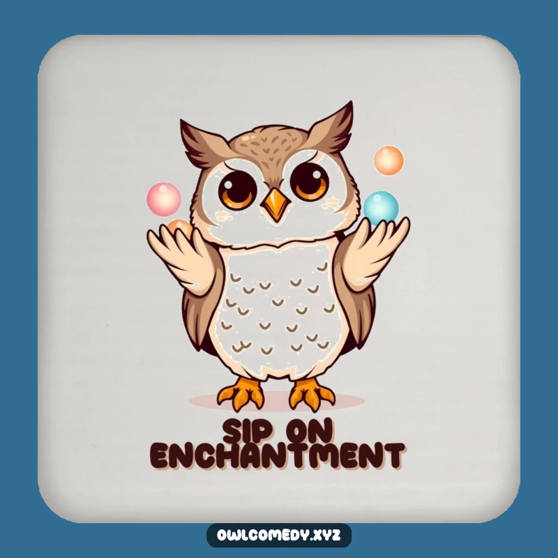 Funny Kawaii Owl Coaster: Juggling Drinks, A Hilarious Table Protector!