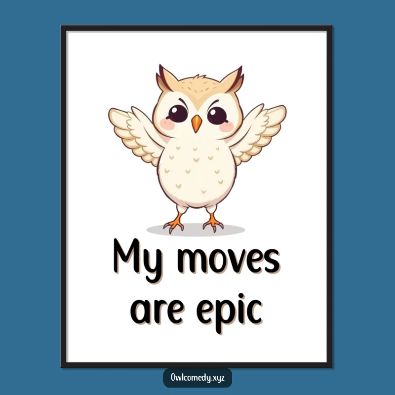 Funny Dancing Owl Poster: Add Energetic Humor to Your Walls