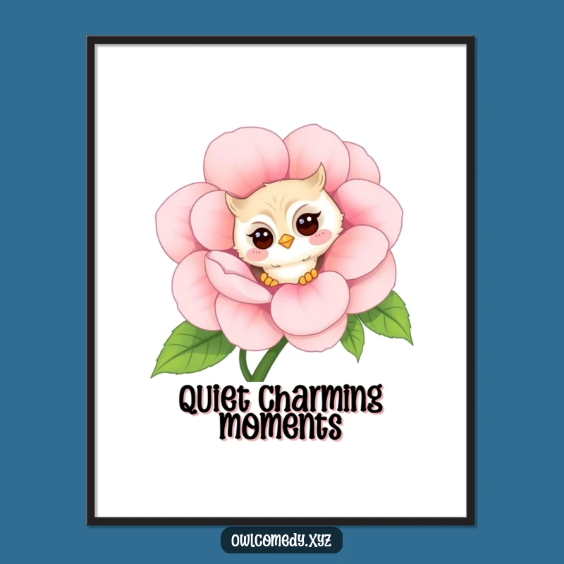 Funny Shy Owl Poster: Blushing Beauty, A Hilarious & Delicate Wall Art!