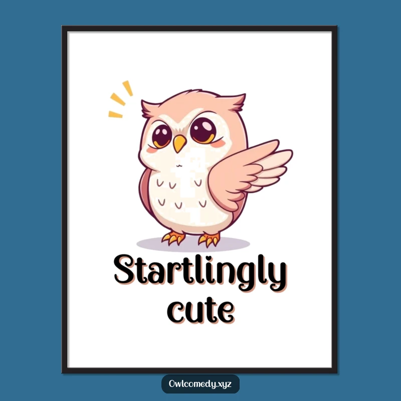 Funny Startled Owl Poster: Jump Scare Art, A Hilarious Wall Decor!